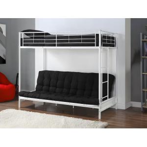 Cama alta 90 x 190 cm - Con banco convertible - metal - Bla…