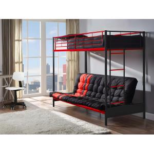 Cama alta 90 x 190 cm - Con banco convertible - metal - Neg…