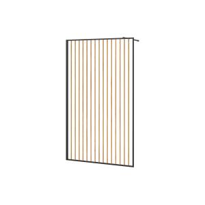 Mampara de ducha de aluminio - Efecto madera y negro mate -…