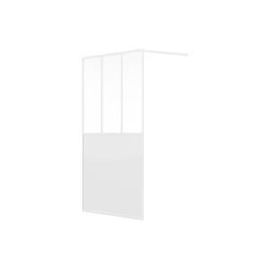 Mampara de ducha estilo industrial - Blanco mate - 120 x 20…