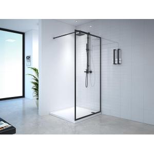 Mampara de ducha estilo italiano - 100 x 200 cm - Negro mat…
