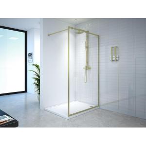 Mampara de ducha estilo italiano - 120 x 200 cm - Dorado -…