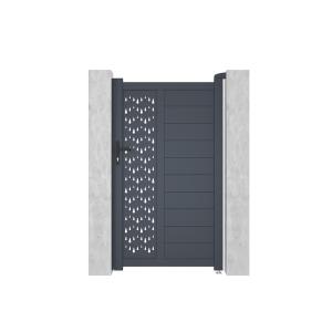 Portón de aluminio Ancho 103 x Alt. 181 cm antracita GREGOR