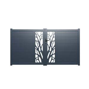 Portón de aluminio Ancho 300 x Alt. 179 cm antracita  LABRI…