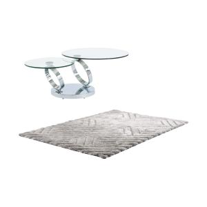 Conjunto mesa de centro con tablero pivotante transparente…
