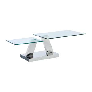 Mesa de centro con tableros pivotantes OYRUS - Cristal temp…