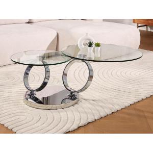 Mesa de centro con tableros pivotantes JOLINE - Cristal tem…