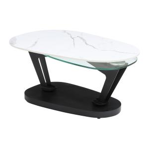 Mesa de centro con tableros pivotantes de cerámica vidrio t…