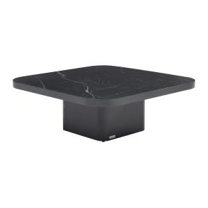 Mesa de centro de cerámica vidrio y metal - Efecto mármol n…