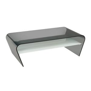 Mesa de centro KELLY - Cristal templado - Negro y blanco