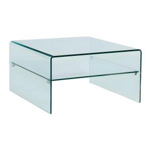 Mesa de centro cuadrada STILEOS - Doble tablero - Cristal t…