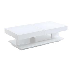 Mesa de centro ARAMIS con compartimentos - MDF lacado blanca