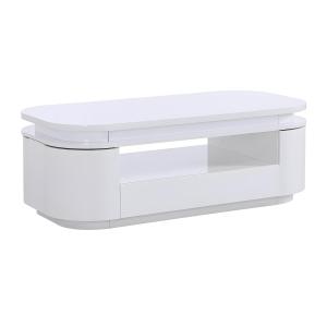 Mesa de centro 4 puertas y 1 cajón con LEDs - MDF - Blanco…