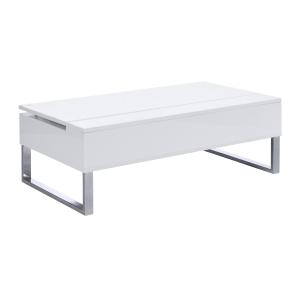 Mesa de centro con tablero elevable - MDF y metal cromado -…