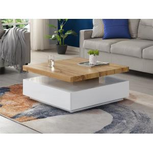 Mesa de centro KYRIA - 1 cajón y tablero pivotante - MDF -…