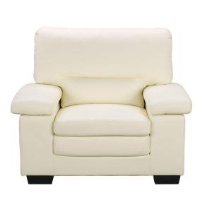 Sillón de piel de búfalo marfil MIMAS II