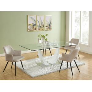 Mesa de comedor MEZZO - 8 comensales - MDF & cristal templa…