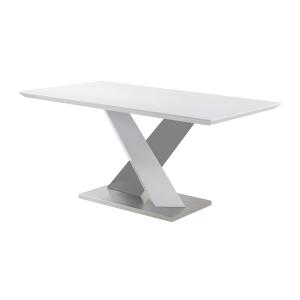 Mesa de comedor SALVA - 6 comensales - MDF lacado - Blanco…