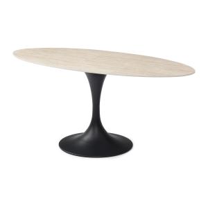 Mesa de comedor para 8 personas de cerámica y metal negro -…