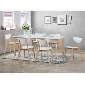 Conjunto de mesa   6 sillas CARINE - Color blanco