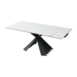 Mesa de comedor extensible 4 a 8 comensales de cerámica y m…