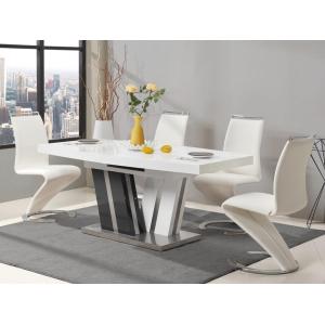 Conjunto de mesa NOAMI   4 sillas TWIZY - Blanco y gris