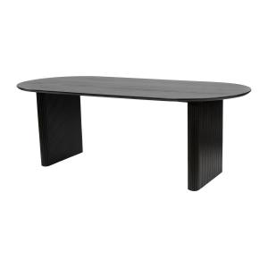 Mesa de comedor para 8 personas de madera de mango - Negro…