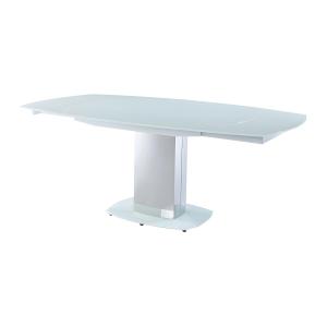 Mesa de comedor extensible TALICIA - Cristal templado y met…