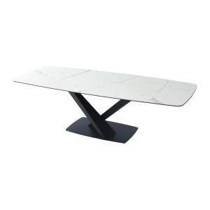 Mesa de comedor extensible 6 a 10 comensales de cerámica y…