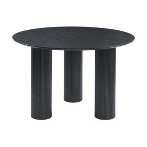 Mesa de comedor redonda para 4 comensales en MDF - Negro -…