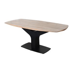 Mesa de comedor 8 personas de madera de acacia y metal - Na…