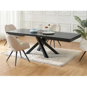 Mesa de comedor extensible 6 a 10 cubiertos de MDF y metal…