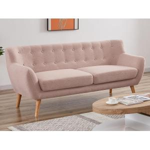 Sofá de 3 plazas de tela rosa SERTI II