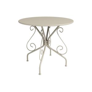 Mesa de jardín de metal tipo hierro forjado - Beige - GUERM…