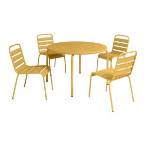 Mesa de Mesa y sillas de jardín de metal - una mesa D.110cm…