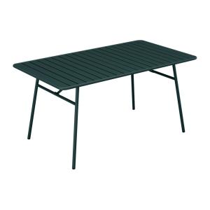 Mesa de jardín de 160 cm de largo en metal - Verde abeto- M…