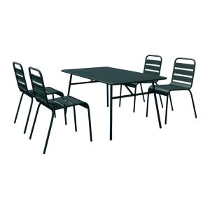 Comedor de jardín de metal - una mesa de 160 cm y 4 sillas…