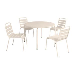 Comedor de jardin de metal - una mesa de D.110cm y 4 sillas…