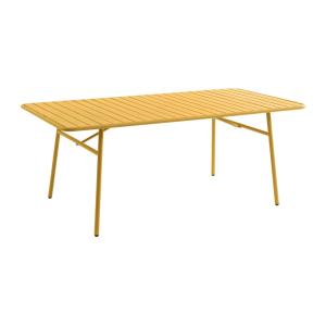 Mesa de jardín de 160 cm de ancho de metal - Amarillo mosta…