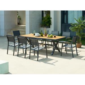 Comedor de jardín de aluminio: una mesa L.220 cm y 8 sillas…