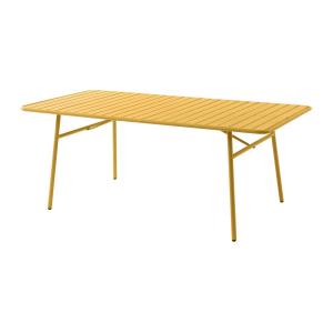 Mesa de jardín de 160 cm de ancho de metal - Amarillo mosta…