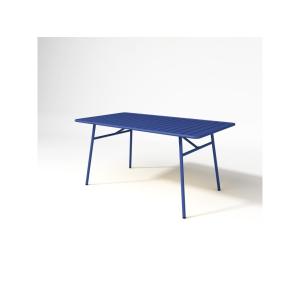 Mesa de jardín de metal azul noche - Ancho 160 cm - MIRMAND…