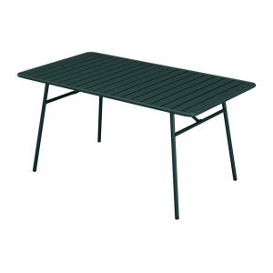 Mesa de jardín de 160 cm de largo en metal - Verde abeto- M…