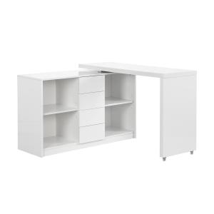 Escritorio extensible con tablero giratorio 360° - MDF - Bl…