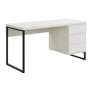 Escritorio con 3 cajones - MDF y metal - Beige y negro - TI…