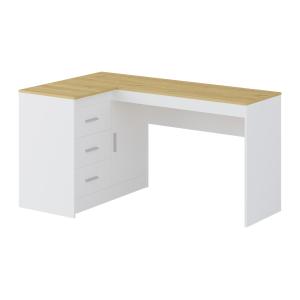 Escritorio con almacenamiento - Color: Blanco y natural - R…