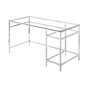 Escritorio con 2 estanterías - Cristal templado y acero - p…