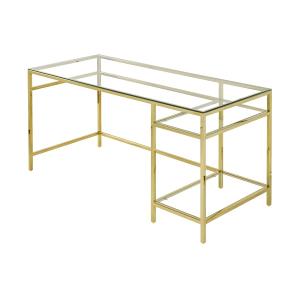 Escritorio con 2 estanterías - Cristal templado y acero - D…