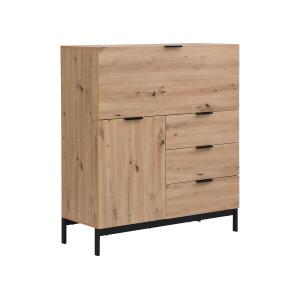 Escritorio con 2 puerta y 3 cajones - MDF y metal - Color:…