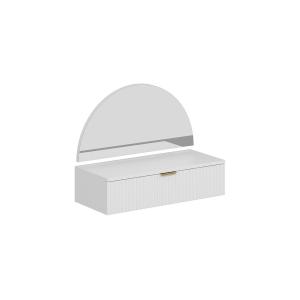 Tocador flotante con espejo y LEDs - 1 cajón - Blanco - FRA…